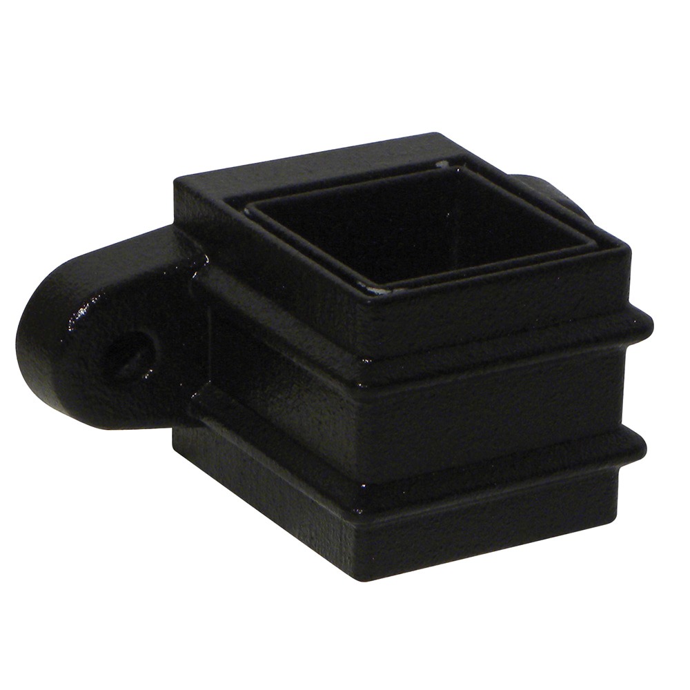 Cast Iron Effect 65mm Square Pipe Socket with Fixing Lugs (Kayflow)