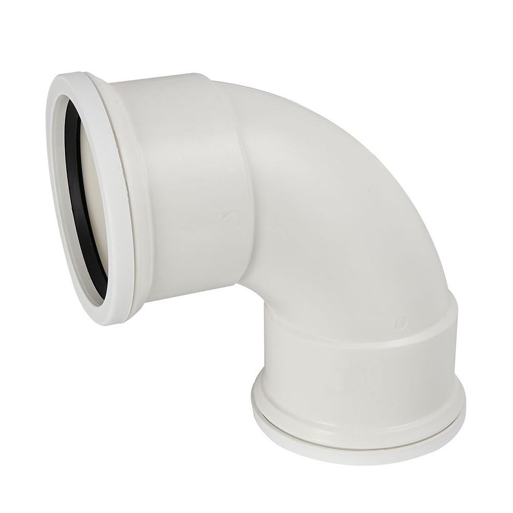 White 90 degree Double Socket Bend