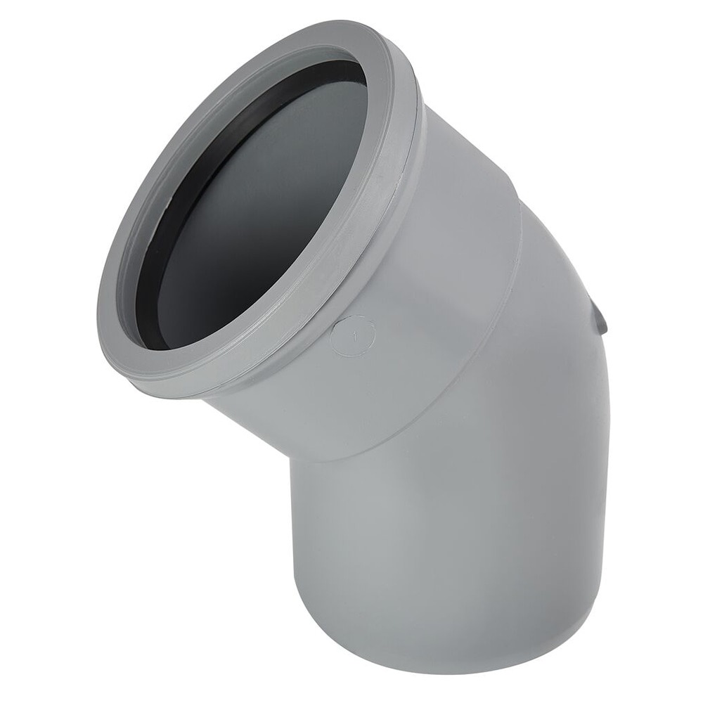 Grey 110mm Pipe Single Socket 45 Degree Bend
