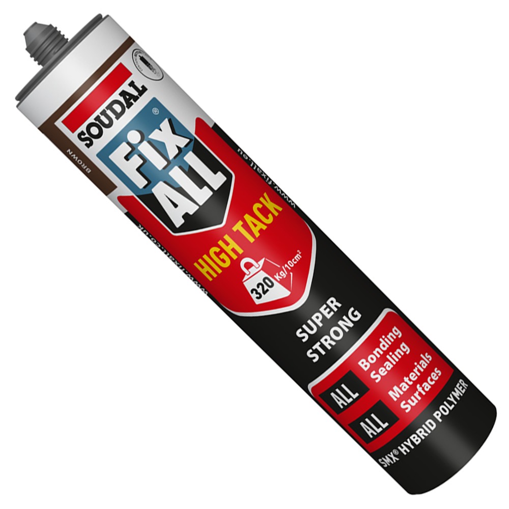 Brown Fix All High Tack Adhesive (290ml | 1 per pack | Soudal Fix All)