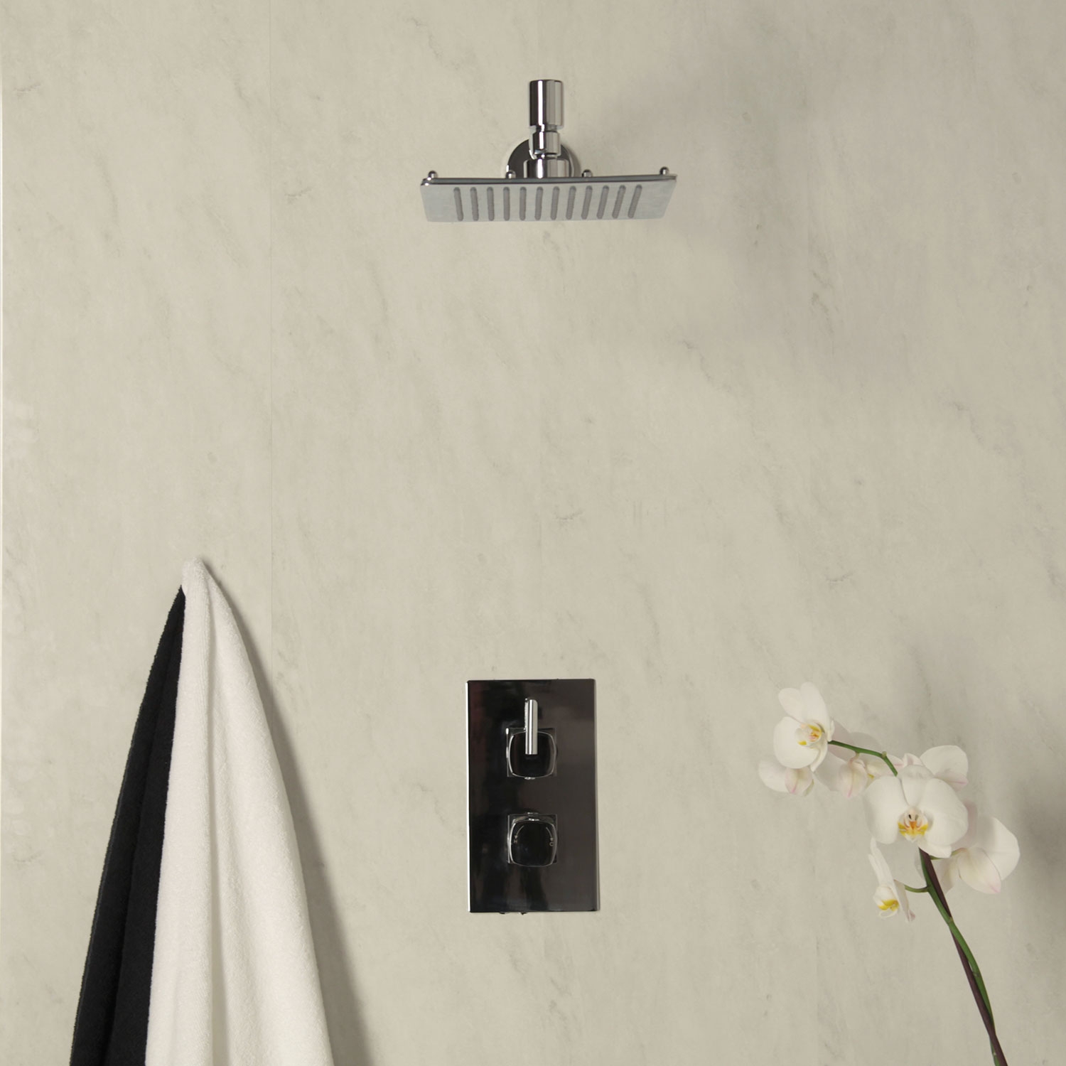 Alba Grey Marble 10mm Bathroom Panel Sample (Pack of: 1 | Zest Wall Panels)