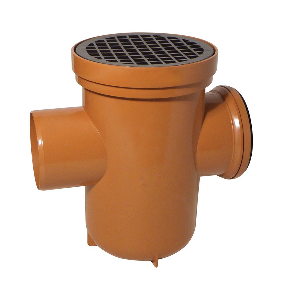 Terracotta 110mm Underground Back Inlet Circular Bottle Gully Trap